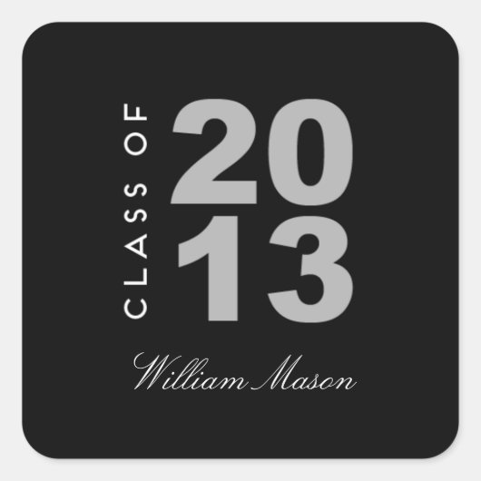 卒業誇りを持った優秀賞受賞者 スクエアシール (正面)