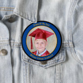 卒業誇りを持った後の青い金ゴールドの写真ボタン 缶バッジ (インサイチュ)