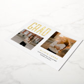 卒業誇りを持った招待状写真カード 箔シーズンカード (回転した状態)