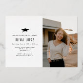 卒業誇りを持った招待状写真カード 箔シーズンカード (裏面)