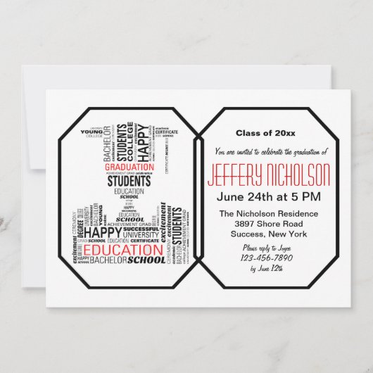 卒業語彙招待状 招待状 (正面)