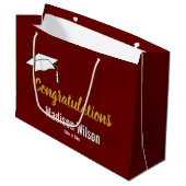 卒業赤と白おめでとう ラージペーパーバッグ (正面アングル)