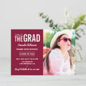 卒業赤と白パーティー招待状 招待状 (スタンド正面)