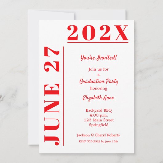 卒業赤と白会 招待状 (正面)