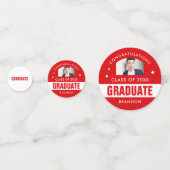 卒業赤と白写真カスタム紙吹雪 コンフェッティ (正面)