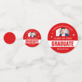 卒業赤と白写真カスタム紙吹雪 コンフェッティ (裏面)