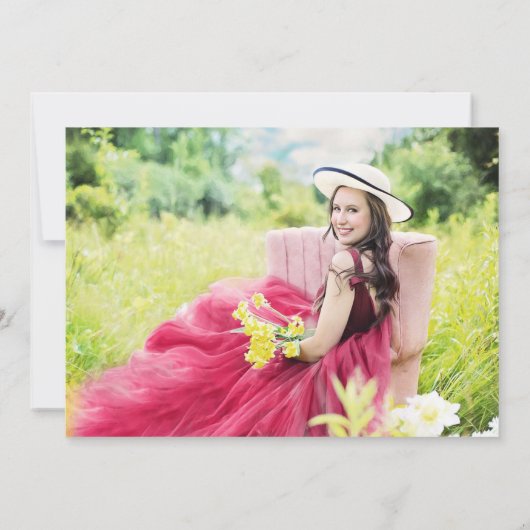 卒業赤と白写真 案内状 (裏面)