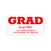 卒業赤と白差出人住所 ラベル (正面)