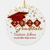 卒業赤及び金ゴールドセラミックオーナメント セラミックオーナメント (裏面)