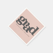 卒業赤面ピンクはっきりしたモダンタイポグラフィ スタンダードカクテルナプキン (角)
