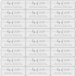 卒業透明澄ん差出人住所ラベル シール