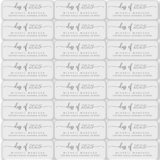 卒業透明澄ん差出人住所ラベル シール (正面)