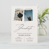 卒業部分招待状-モダンスクリプト 招待状 (スタンド正面)