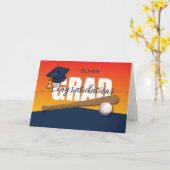 卒業野球アスリートおめでとう卒業 カード (黄色い花)