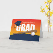 卒業野球アスリートおめでとう卒業 カード (黄色い花)