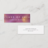 卒業金グラデーション属名モダンカード スキニー名刺 (正面/裏面)