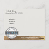 卒業金ゴールドきらめく保存日 ポストカード (裏面)