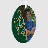 卒業金ゴールドとグリーン2024の写真 オーナメント (正面)