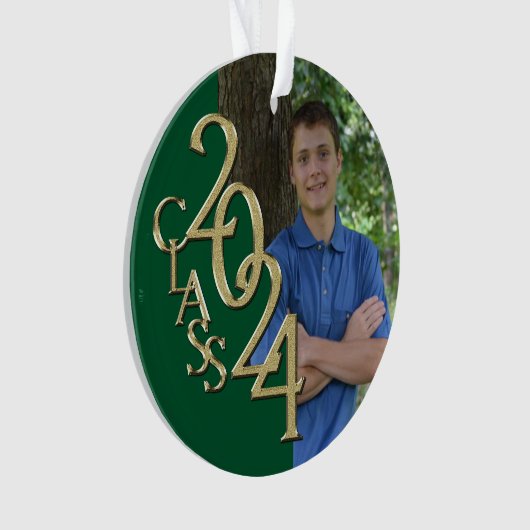 卒業金ゴールドとグリーン2024の写真 オーナメント (正面)