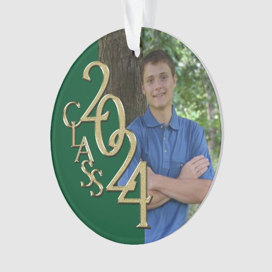 卒業金ゴールドとグリーン2024の写真 オーナメント (正面)