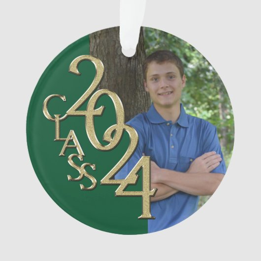 卒業金ゴールドとグリーン2024の写真 オーナメント (正面)