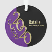卒業金ゴールドとパープル2020の写真 オーナメント (裏面)