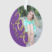 卒業金ゴールドとパープル2020の写真 オーナメント (正面)