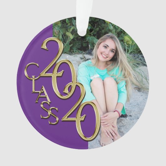 卒業金ゴールドとパープル2020の写真 オーナメント (正面)
