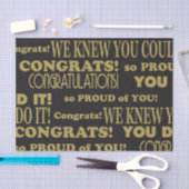 卒業金ゴールドとブラック・オフィシャル 薄葉紙 (クラフト)