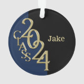 卒業金ゴールドとブルー2024の写真 オーナメント (裏面)