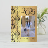 卒業金ゴールドアールデコブラックアナウンス 招待状 (スタンド正面)