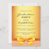 卒業金ゴールドエレガント弓 招待状 (正面)