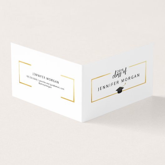 卒業金ゴールドエレガント折り畳み名刺 名刺 (外部)