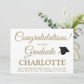 卒業金ゴールドエレガント祝 招待状 (スタンド正面)