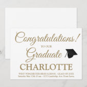 卒業金ゴールドエレガント祝 招待状 (正面/裏面)