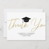 卒業金ゴールドキャップありがとうごモダンざう サンキューカード (正面)