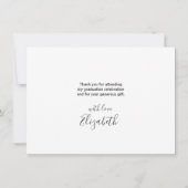 卒業金ゴールドキャップの愛と感謝していスモダント サンキューカード (裏面)