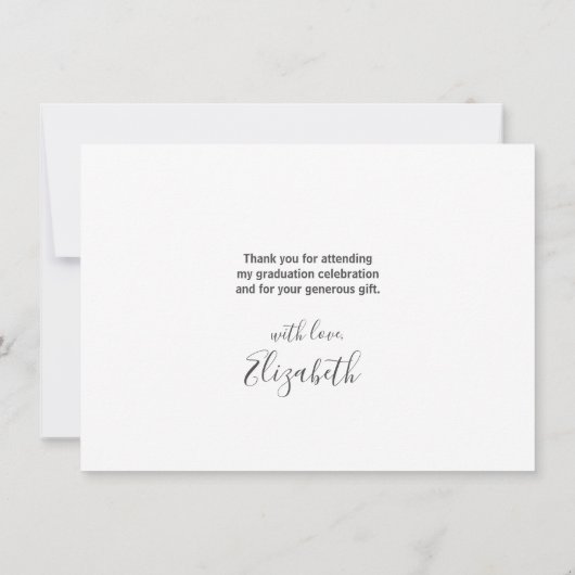 卒業金ゴールドキャップの愛と感謝していスモダント サンキューカード (裏面)