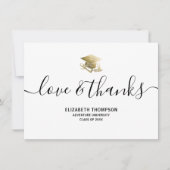 卒業金ゴールドキャップの愛と感謝していスモダント サンキューカード (正面)