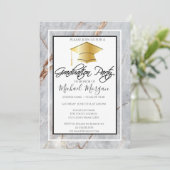 卒業金ゴールドキャップ大理石卒業パーティー 招待状 (スタンド正面)