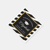 卒業金ゴールドグリッタースクリプト卒業パーティー スタンダードカクテルナプキン (角)