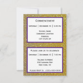 卒業金ゴールドグリッター紫 案内状 (裏面)