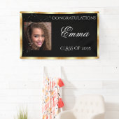 卒業金ゴールドサテンの個人写真 横断幕 (インサイチュ)