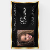 卒業金ゴールドサテンの個人写真 横断幕 (縦)