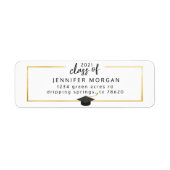 卒業金ゴールドフェイクフォイルエレガント差出人住所 ラベル (正面)