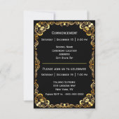 卒業金ゴールド枠ブラック 案内状 (裏面)