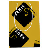 卒業金ゴールド ミディアムペーパーバッグ (正面)