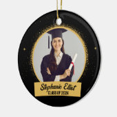 卒業金ゴールドStardustクラスの学校写真 セラミックオーナメント (左)