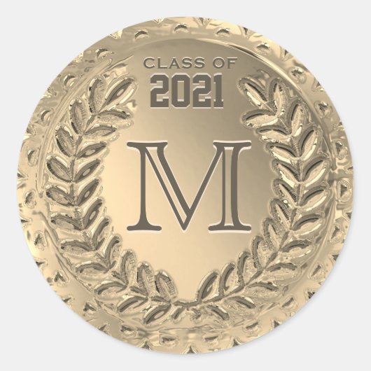 卒業金フェイク箔 ラウンドシール (正面)