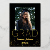 卒業金モダン箔の発表 箔招待状 (正面)